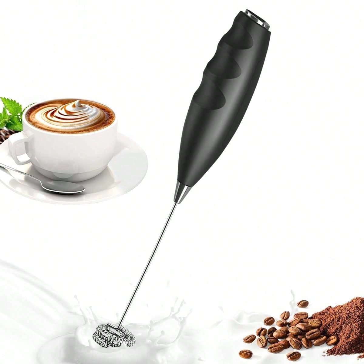 

Handheld electric blender with both stirring and frothing functions, saving time and effort, and does not contain batteries. синий