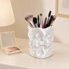 Concealer Brush Cup 3D Printed Bow Makeup Holder, Large Capacity Beauty Tool Container Desk Organizer, Bowknot Pencil Holder Storage Portable