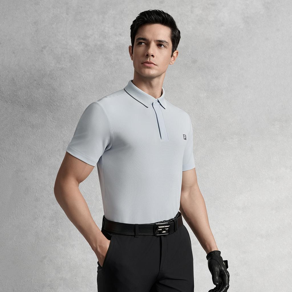 Fila Golf Series Short Sleeve Outdoor Sports Polo Shirt Men Tops Mist-Blue A11M535103F-BU
