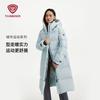 Damen Lange Daunenjacke mit Kapuze