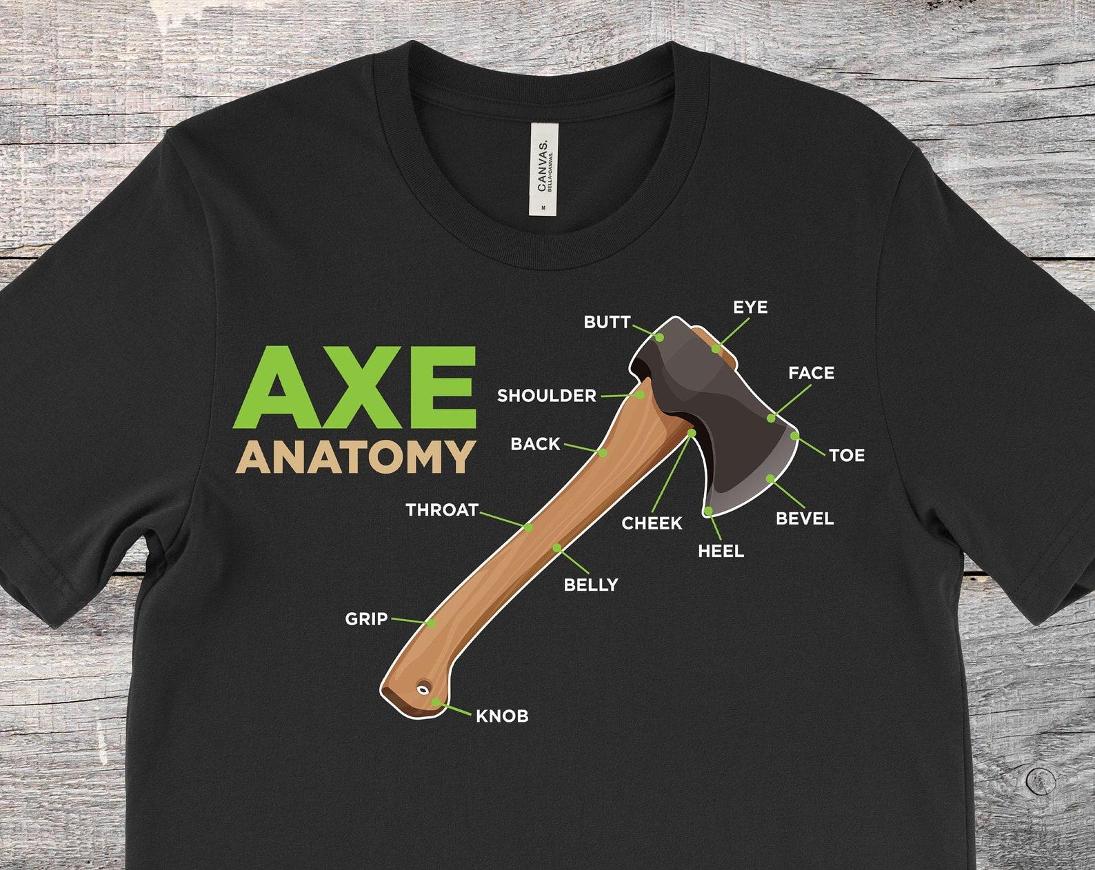 Anatomy Of Axe Throwing Funny T-Shirt, Axes Hatchet Thrower Gift, Cool Funny Axe Throw Hobby Events Lover, Tournats Competition Costume, 110