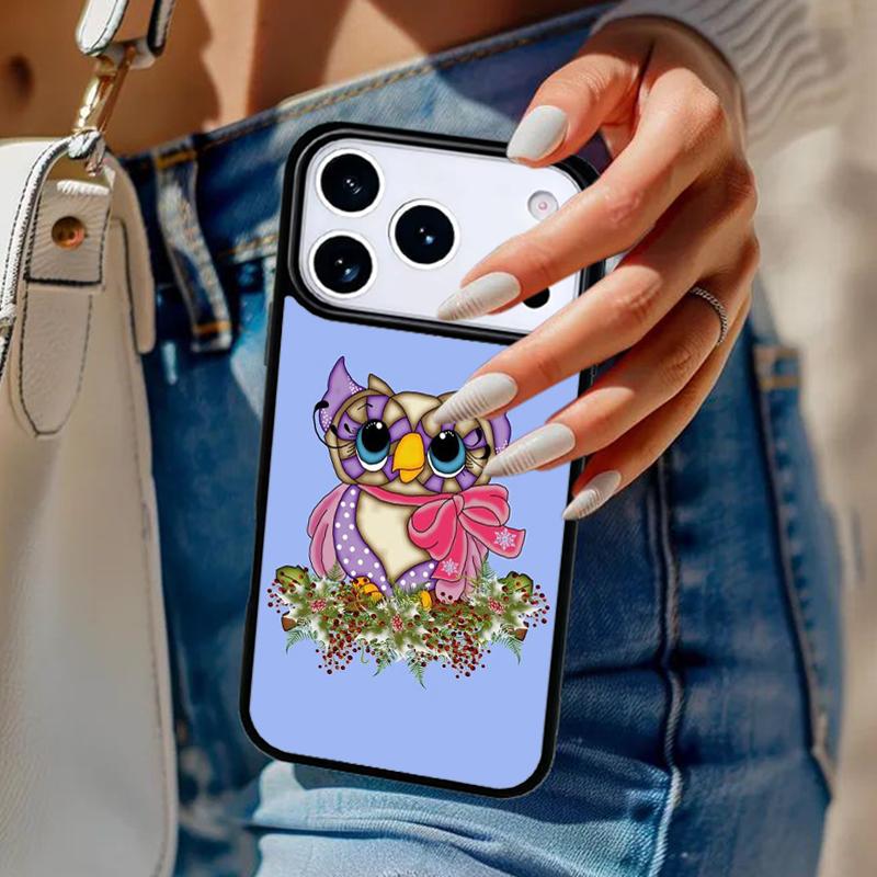 Fashion Cartoon Owl Phone Case For iPhone 17 Air 14 15 13 12 Max Cover For Apple 14 15 16 16e 11 Pro Max Plus Coque
