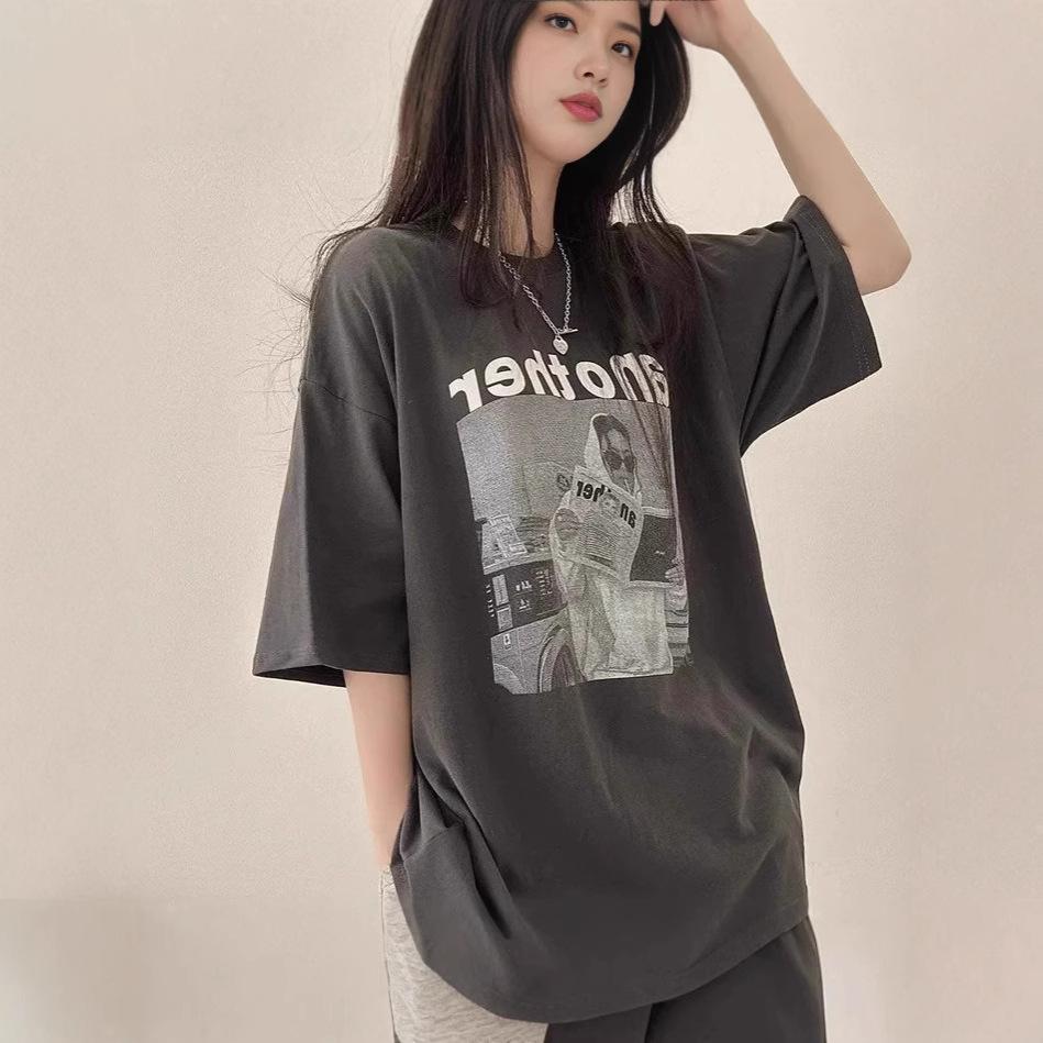 Fat MM large size white shoulder pure cotton short-sleeved t-shirt women's summer new loose casual and thin half-sleeved top ins