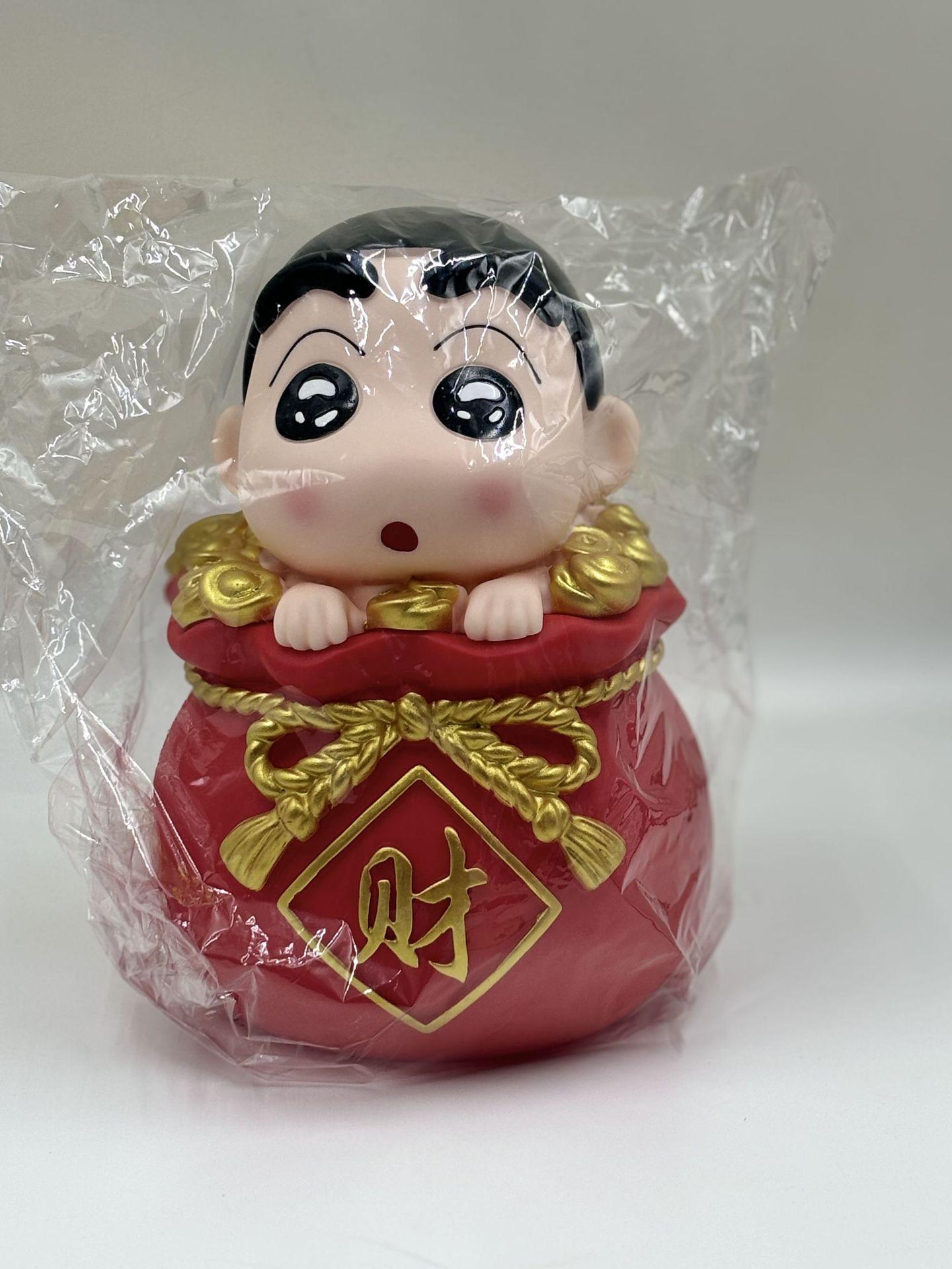 

Crayon God of Wealth New Year Figurine: Trendy Piggy Bank & Office Decor