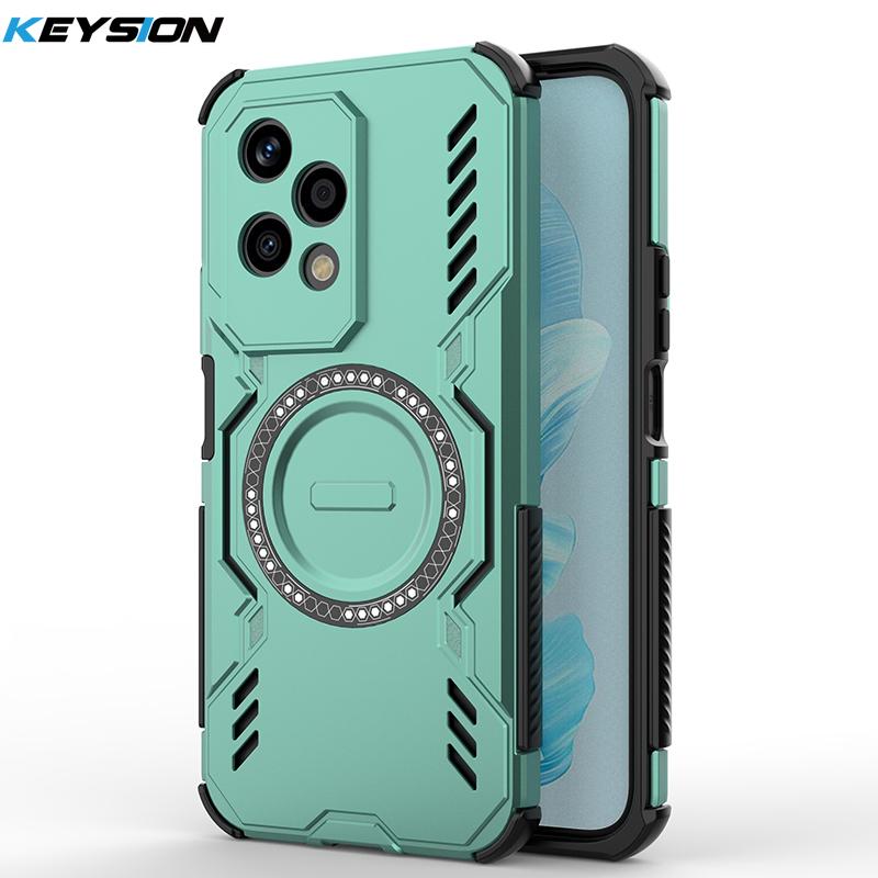 KEYSION Hollow Heat Dissipation Case for HONOR 200 5G Magnetic Cooling Shockproof Phone Back Cover for Huawei Honor 200 Lite 5G