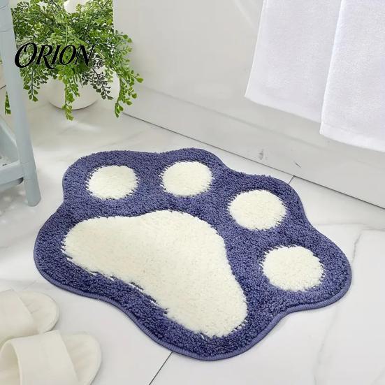 Tappetino da Bagno Spesso e Soffice, Tappetino a Forma di Zampa di Gatto, Tappeto Morbido Antiscivolo, Assorbente, Tipo Cashmere, Lavabile, Tappetino Carino per Ingresso, Bagno, Camera da Letto, Antiscivolo