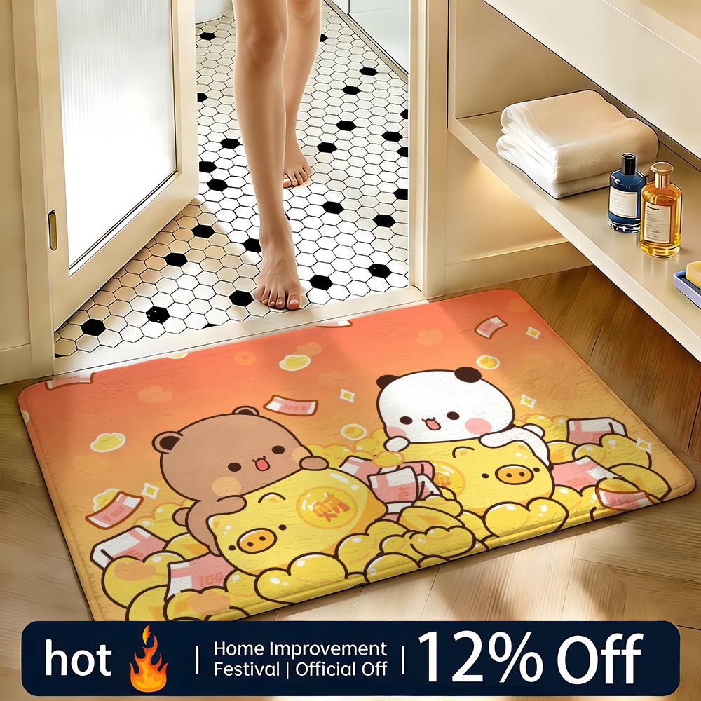 Soft Absorbent Non-Slip Rug Character Bubu Dudu Floor Mat Home Decor Doormat Bedroom Floor Mat Shower Carpet