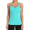CHARMLEAKS Ribbed Workout Tank Tops for Women with Built In Bra Tight Racerback Scoop Neck Athletic Top