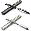 Mini Reading Glasses For Women Men 2 Pack Compact Small Pocket Metal Readers With Portable Case - Pjun