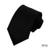 Men'S Premium Business Waterproof 8Cm Tie Polyester Trendy Sparkle 7.5Cm Pure Black Striped Hand Tie