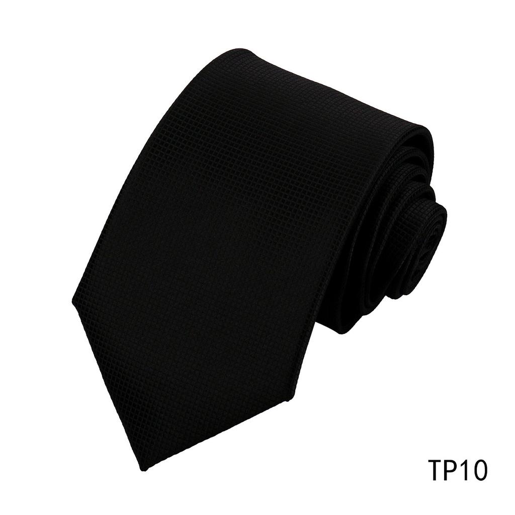 Men'S Premium Business Waterproof 8Cm Tie Polyester Trendy Sparkle 7.5Cm Pure Black Striped Hand Tie