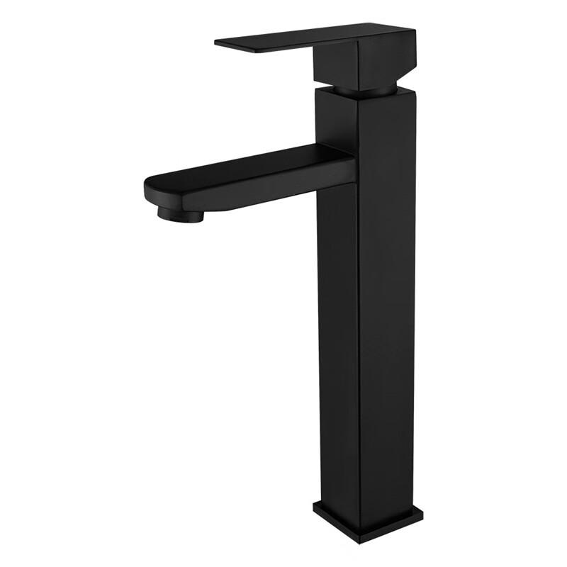 Xuan Yong Stainless Steel Black Tall Square Single Hole Bathroom Faucet
