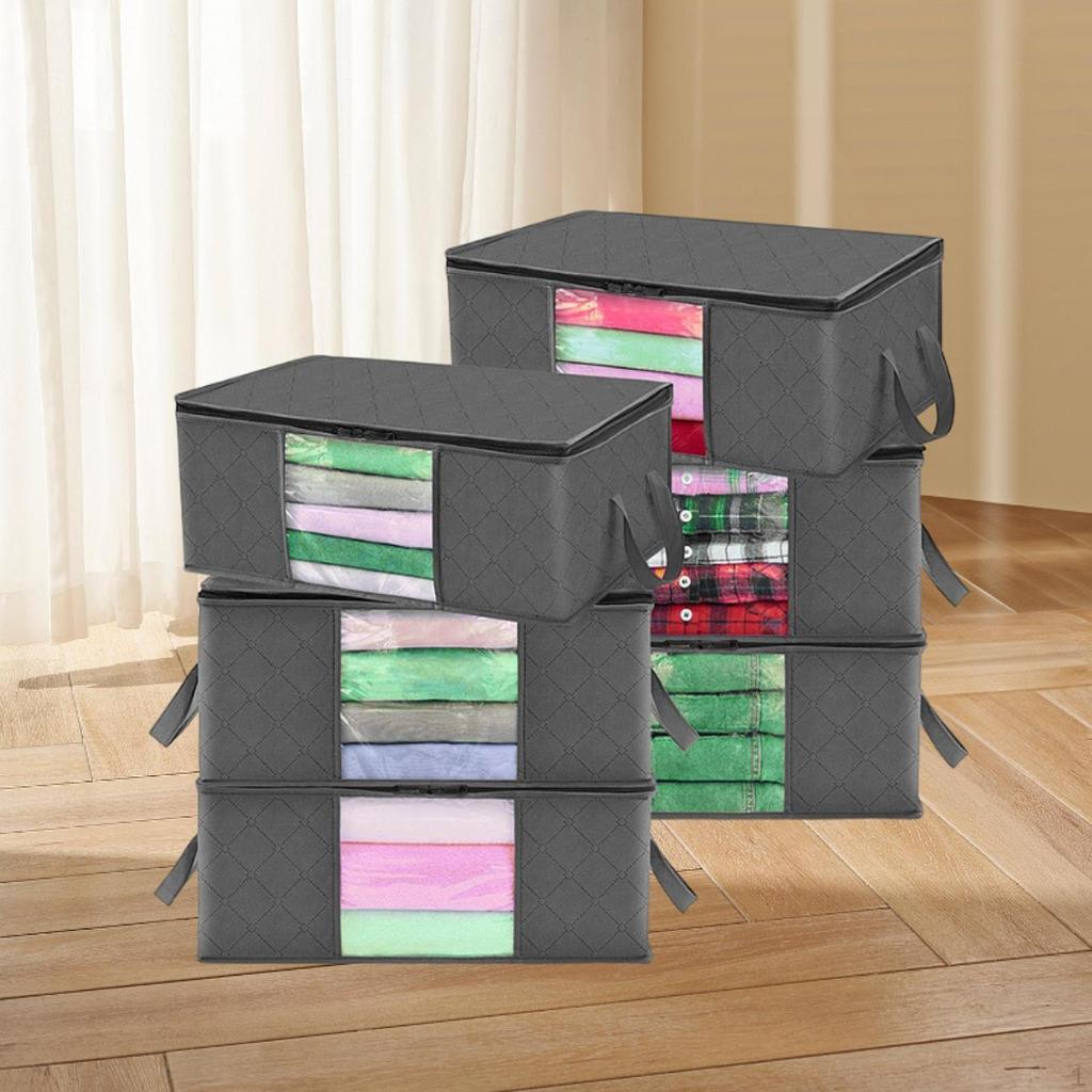 6er-Pack Kleideraufbewahrungstaschen, Deckenaufbewahrungstaschen mit Griffen, Faltbare Behälter,