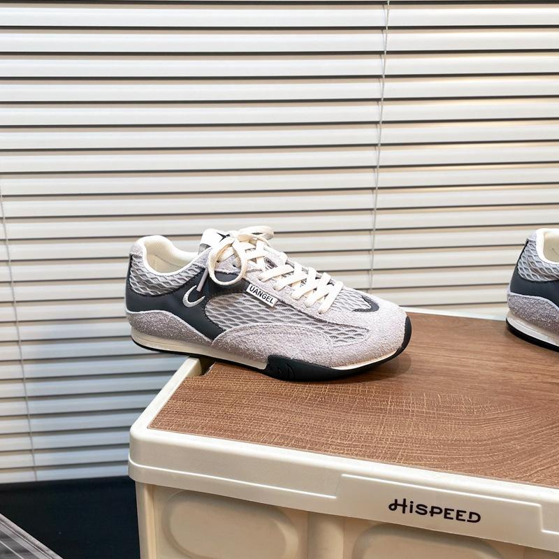 

Mesh breathable color matching casual sports shoes 2025 new flat-bottomed German training shoes women s versatile board shoes trendy shoes women 40 светло-серый