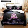 Conjunto de Cama Anime 3D Dark Gathering Capa de Edredom Conjunto de Cama Capa de Colcha Fronha Edredom Tamanho King Queen Meninos Adultos Conjunto de Cama