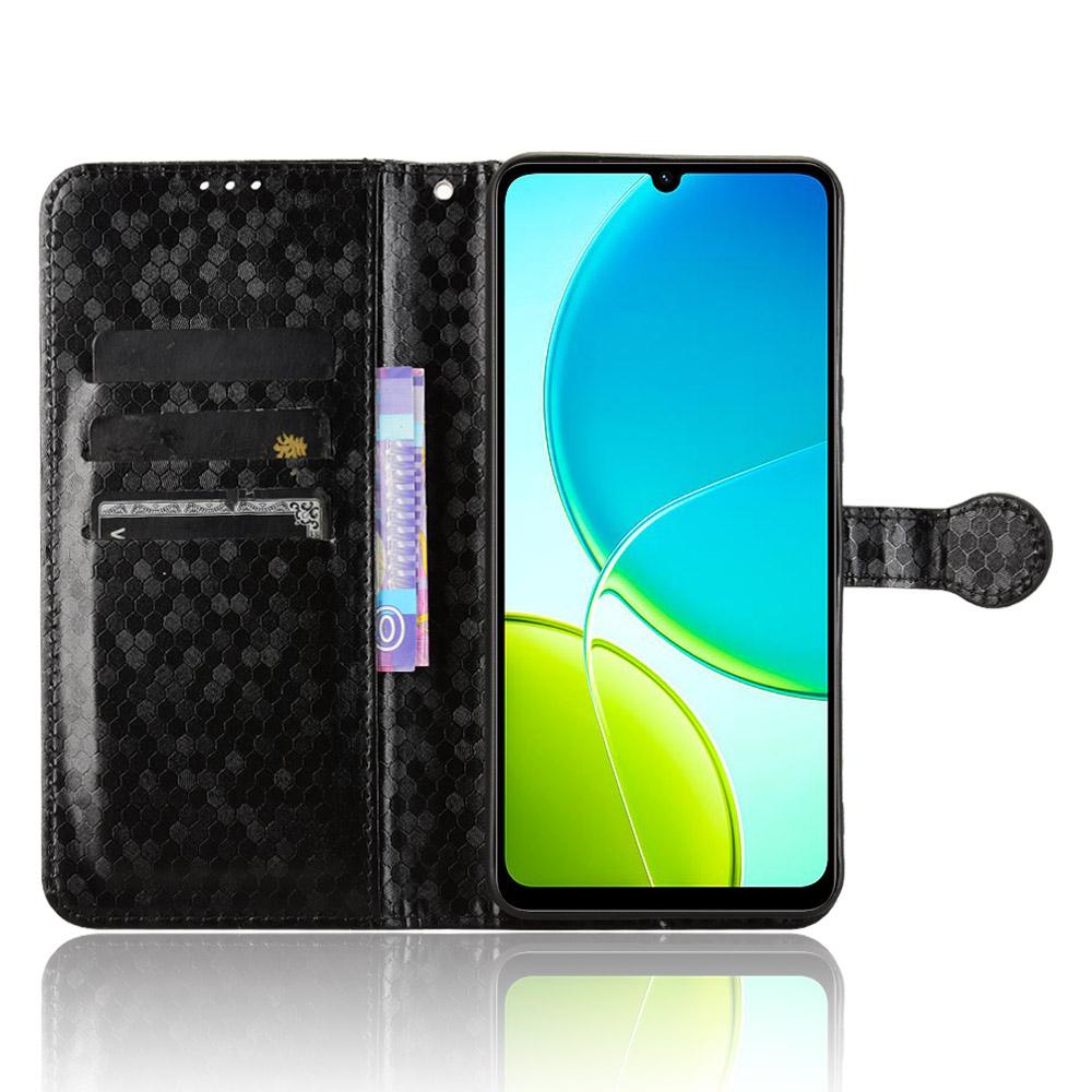 

For vivo Y04 4G/Y29s 5G Wallet Case Dot Pattern Imprint PU Leather Phone Cover Green