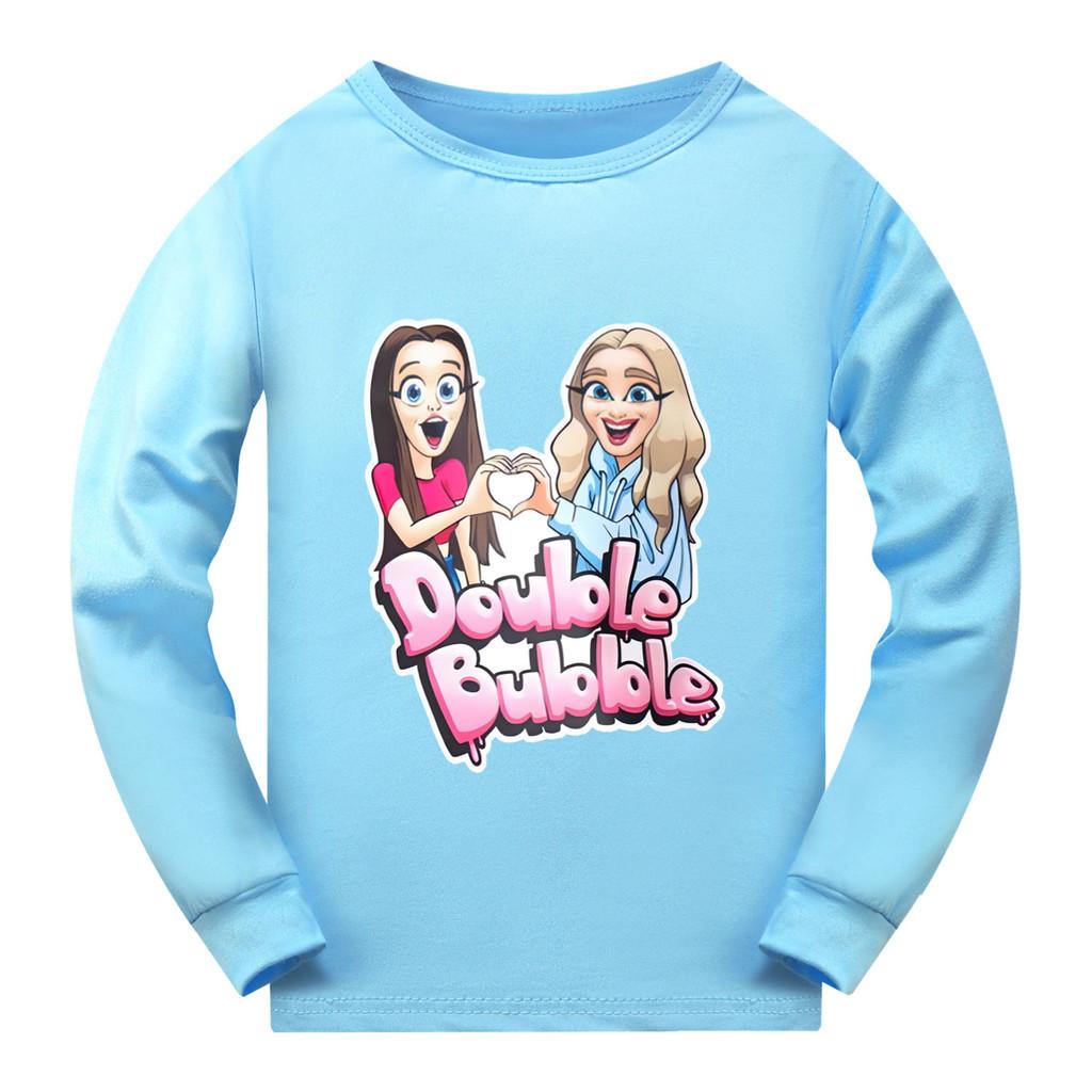5634 Kinder Mädchen Langarm-T-Shirt mit doppeltem Blasenprint