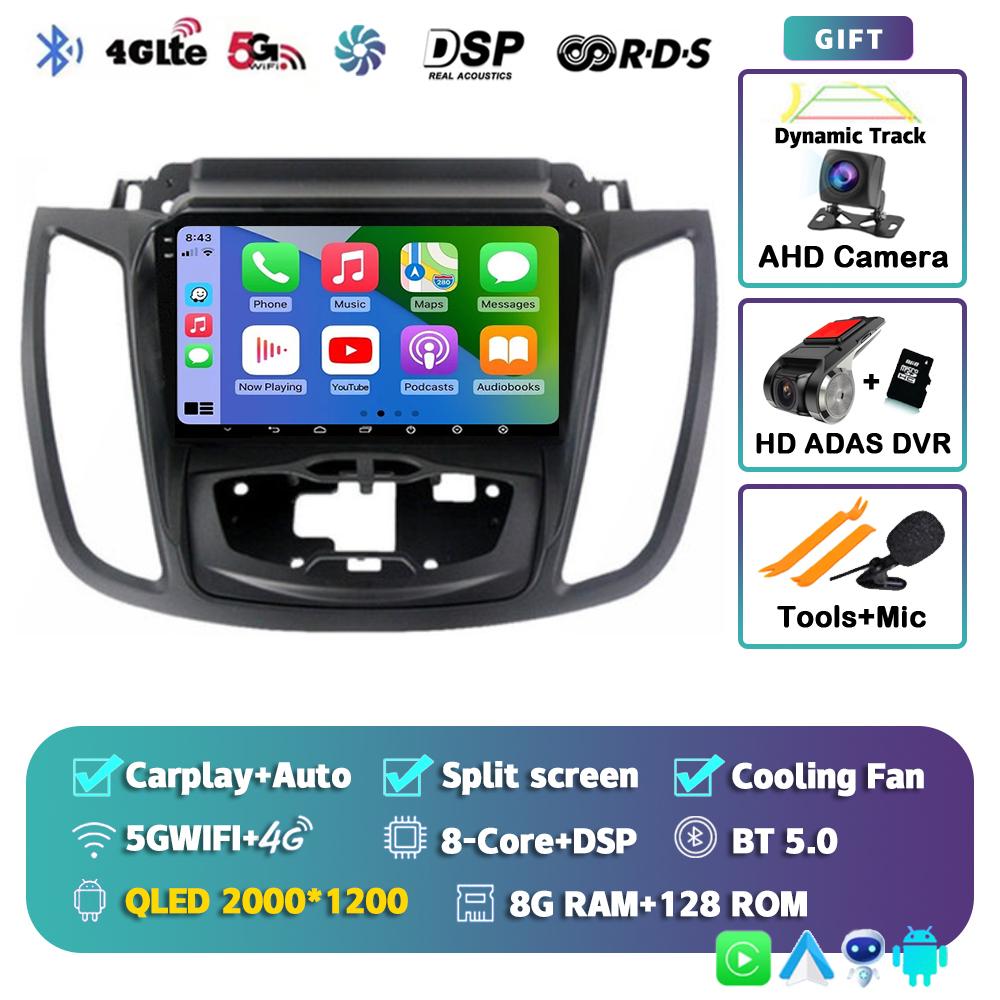 Android 14 Car Radio For Ford Kuga 2 Escape 3 2012 2013 2014 2015 2016 2017 -2019 Stereo Multimedia Player 2din Carplay Auto DSP