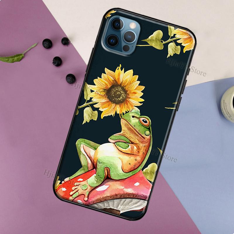 

Мягкий чехол Cottagecore Frog Mushroom Kawaii для iPhone 12 Pro Max 13 Mini 11 Pro Max X XR XS Max SE2 8 7 Plus, чехол для телефона iPhone 13 Pro