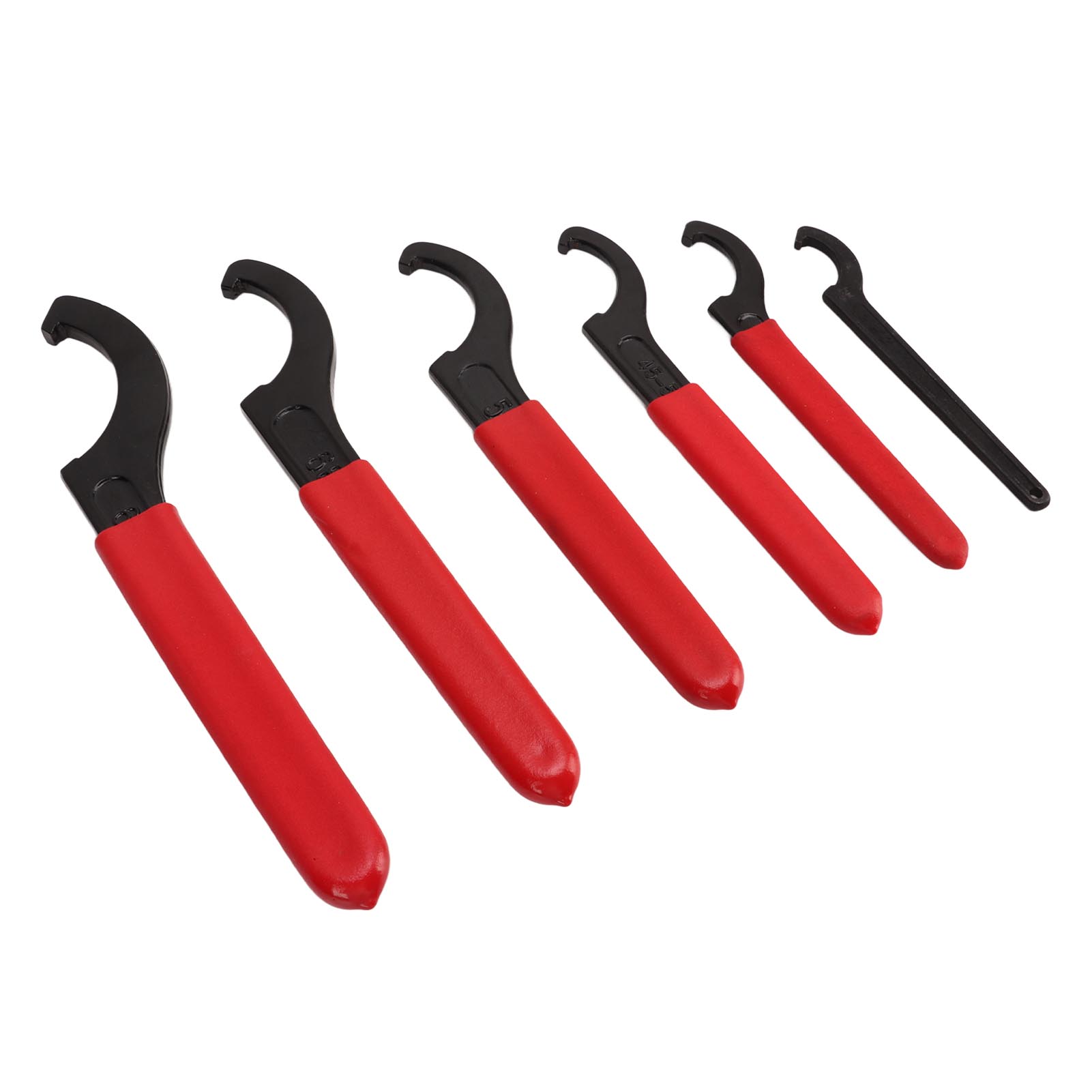 

6PCS Coil Over Wrenches C Shape Coil Adjustment Spanner Alloy Steel Tools with Rubber Handle