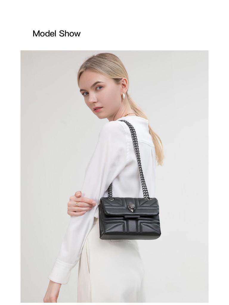 Nová dámska luxusná štvorcová crossbody taška na reťiazke s dizajnom orla od Kurt Geiger