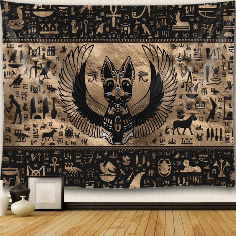 Ancient Egyptian Tapestry Mystic Symbol  Wall Hanging Cloth Home Old Culture Retro