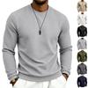 Men's Color Long Sleeve Sweatshirt, Neck, Loose Fit, Plaid Pattern Casual Pullover