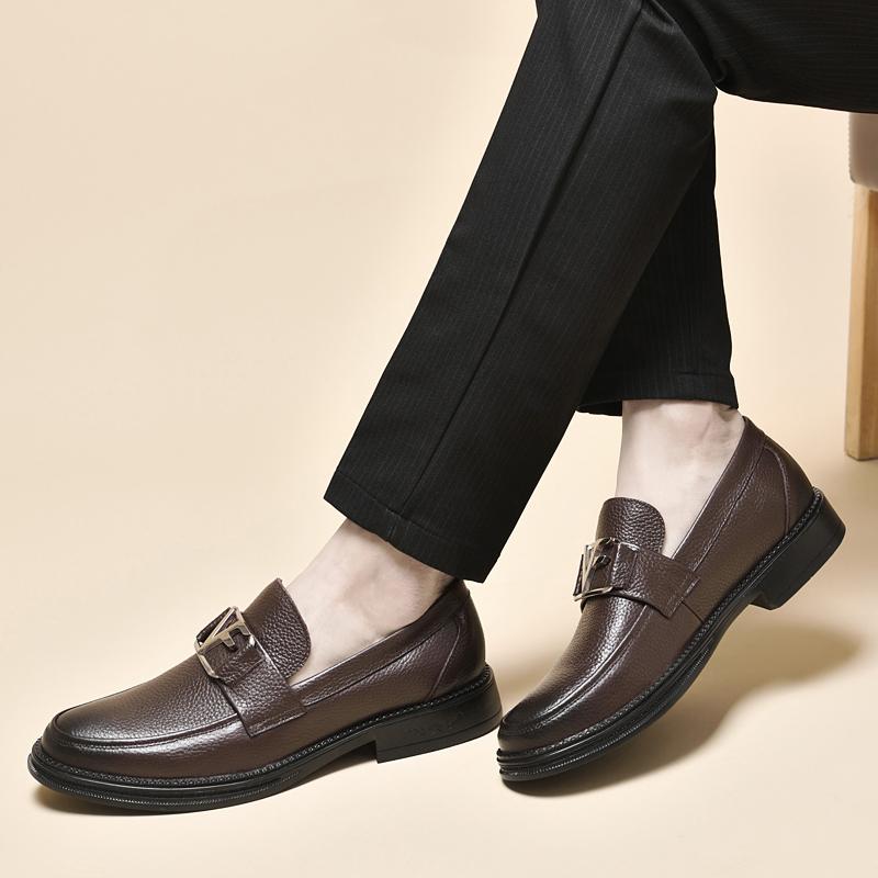 Men's Quality Cowhide Leather Shoes British Business Soft Leather Man Genuine Leather Dress Shoes