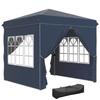 2.5 X 2.5 M Pop Up Pavilion With Side Walls And Carry Bag UPF50+ Height Adjustable Garden Tent Dark Blue