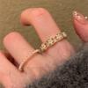 Gentle Sweet Flower Zircon Pearl Stacked Ring Female Ring 2025 Tide
