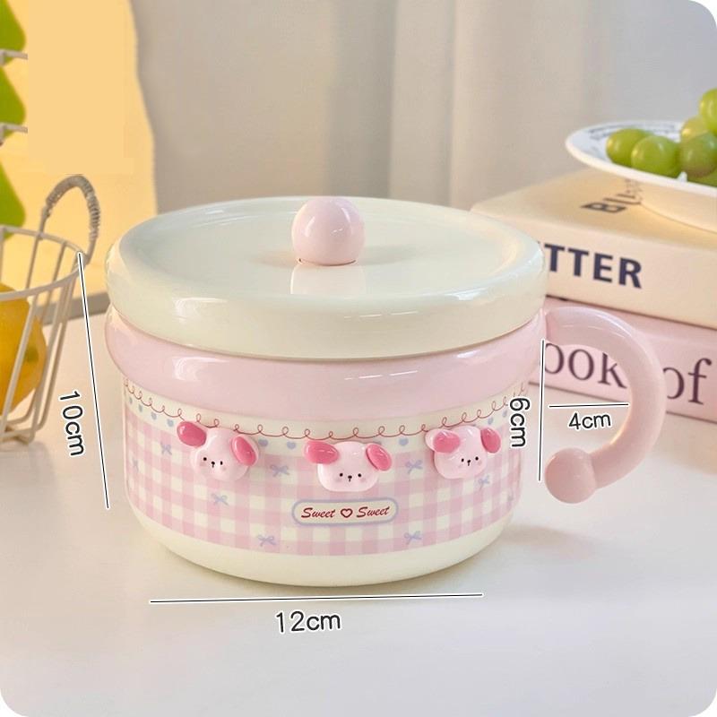 High Appearance Instant Noodle Bowl Stainless Steel Dining Soup Bowl Heart Student Dormitory with Lid Large Capacity Lunch Box