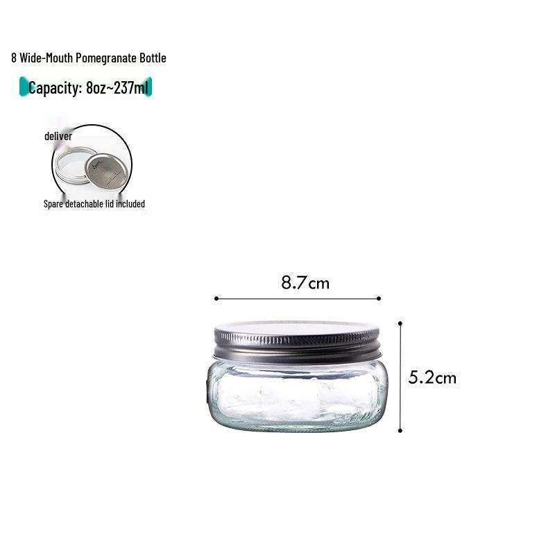 American Style Glass Mason Jar - Transparent Oatmeal Storage, Jam Bottle, Retro Beverage Cup