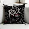 Logo Creative Punk Rock Style Square DoubleSided printed Pillow Case Bedroom Bedside Pillow Sofa Cushion Cover Gift