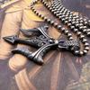 European and American Retro Water Pattern Trident Pendant, Trendy and Versatile Necklace for Men and Women