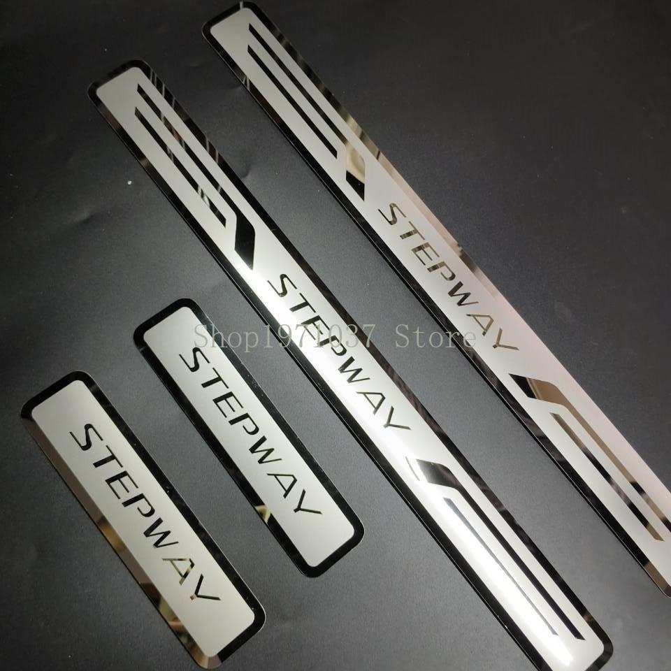 Car Accessories 2013-2023 For Dacia Sandero 2 Stepway Stainless Door Sill Car Door Cover Outside Door Sill Protector Plate