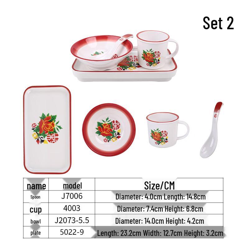 Qianxing Retro Melamine Dinnerware Set