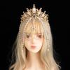 Lolita Corona Aureola Solare Fascia per Capelli Catena di Perline con Nappe Ali d'Angelo Fascia con Spine di Rosa Gotico Vintage Diadema Mary Barocco Copricapo
