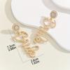 A Pair Of Alloy Rice Bead Letter Earrings, Fashionable Wedding Simple Earrings Suitable for Women to Wear