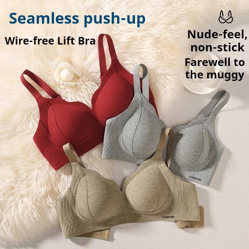 Women's Seamless Lifting Bra for Small Breasts Comfortable Adjustable Anti-sagging Gathered and Side-breasted Breast Support