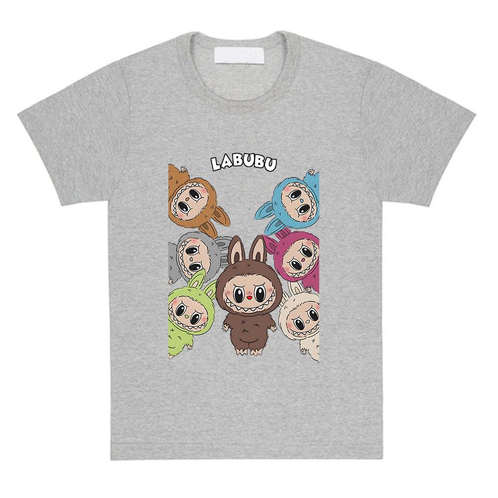 Cartoon Doll Labubu T-shirt Summer Girl Kawaii Graphic Tshirt Streetwear Unisex Short Sleeve Cotton Female T Shirt Cute Soft Tee