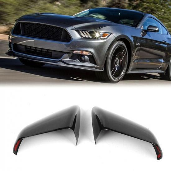Exterior Side Rearview Mirror Shell Cover Trim For Ford Mustang 15+ Gloss Black