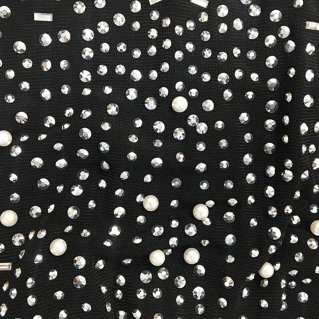 Seksowna sukienka na imprezę w klubie nocnym z głębokim dekoltem w serek, z siateczki diamentowej, przezroczysta, damska odzież