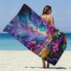 Galaxy Floral Print Beach Towel Patterned Sunscreen And Windproof Suitable For Swimming Pool Camping Travel