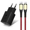 25W Fast Charger - 1M USB-C Cable - Red Nylon - Compatible Samsung A56 A55 A54 A53 A15 A16 A17