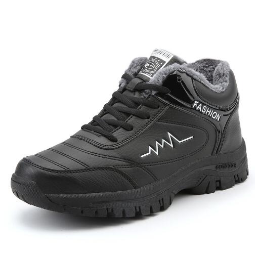 Pánské zimní boty teplé nepromokavé sněhule pohodlné venkovní turistické boty pro volný čas kožené tenisky pánské boty D584