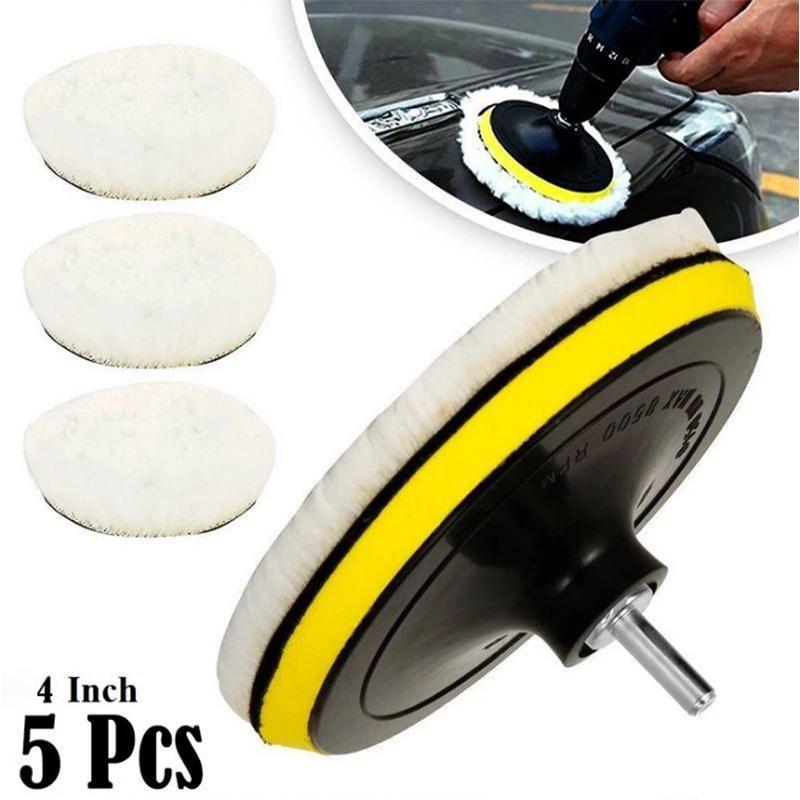 5pcs 4-inch 100mm Pads Polishing Wheel for Electric Drill Polisher Sanding and Buffing Accessory Car Beauty Waxing Sponge Wheel