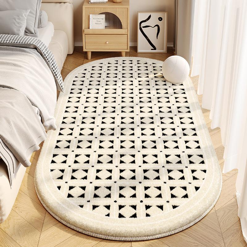 Schlafzimmerteppich Schmutzabweisender Bettvorleger Haushalt Dick Rutschfest Teppich Leicht zu Pflegen