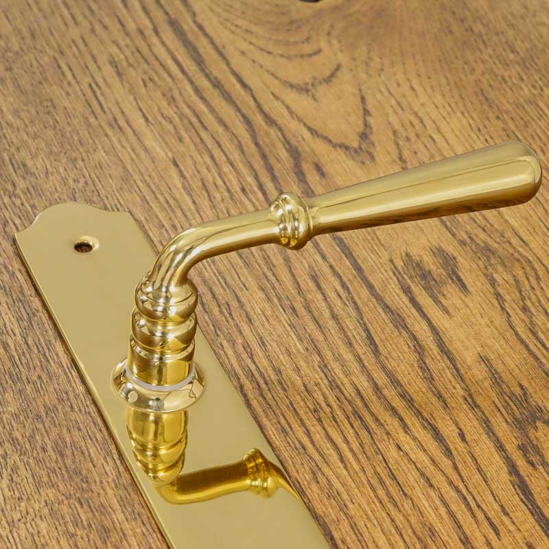 BARTON Door Handle with Key Plate 72 POLISHED BRASS