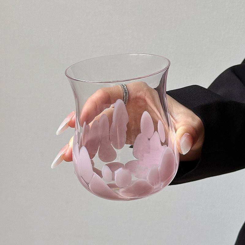 Künstlerische Lila Kiesglas Kaffeetasse Kreativer Umgekehrter Becher für Saft, Milchkaffee Bierbecher, Whiskeybecher