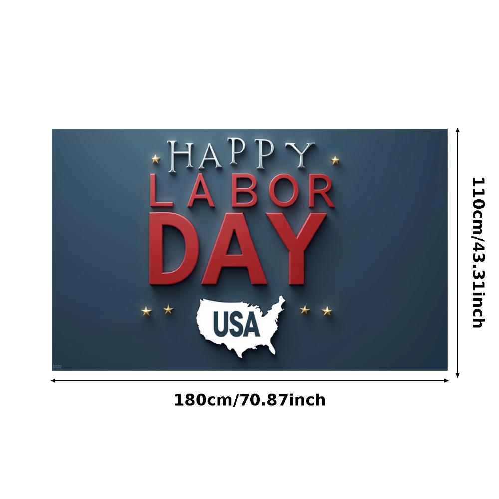 

Labor Day Banner Star Accents Holiday Banner Bold Letters USA Banner for Holiday Party Labor Day Indoor Decoration
